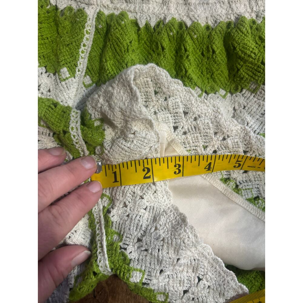 Rebellion Again women’s Crochet Knit Cropped Tank And Shorts Outfit green (XS) - Picture 8 of 9
